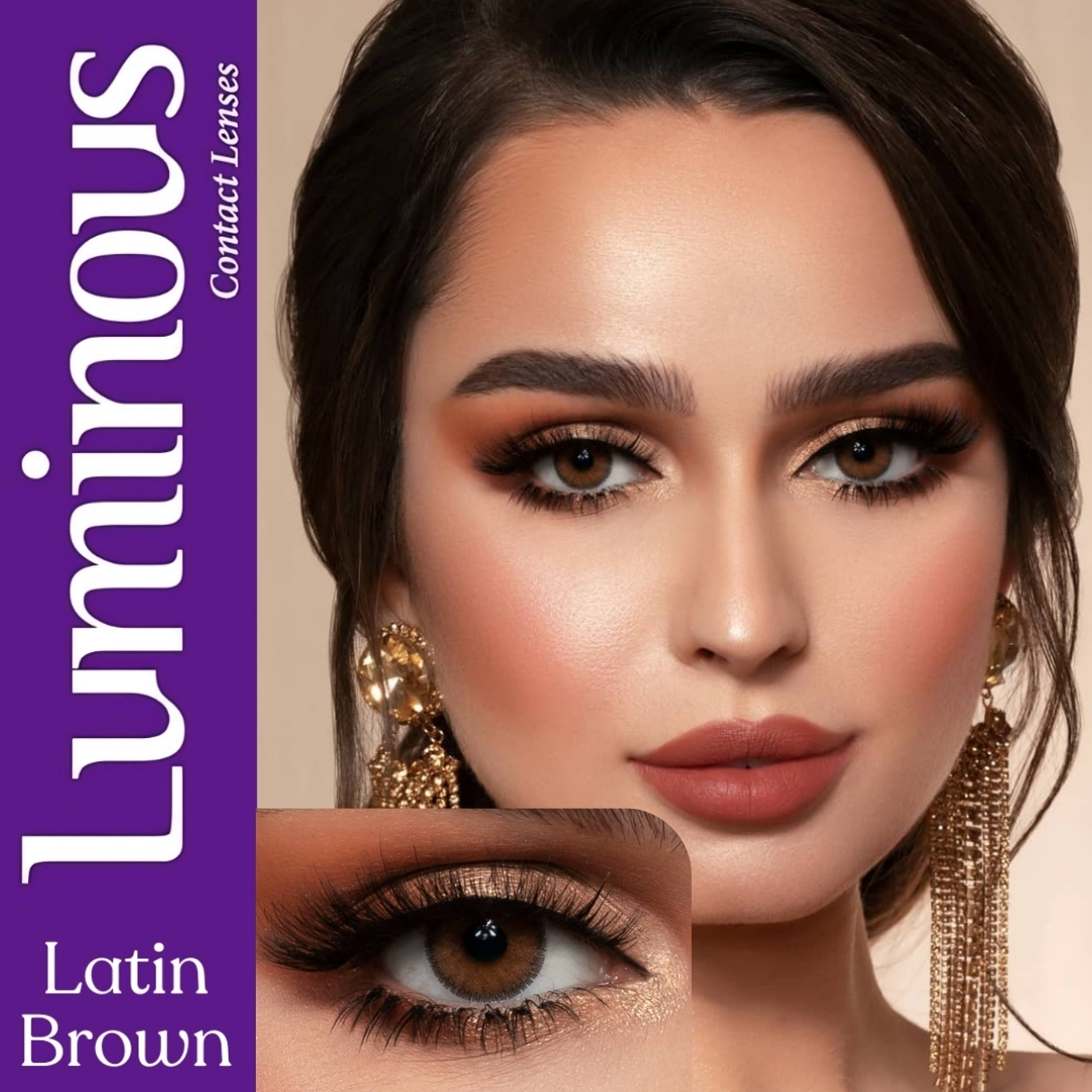 Picture of New Lumi.nous Latin Brown Color Contact Lens With Regular Kit Box For Men and Women. 1 Pair Luminous Color Contact Lens For Eye Makeup and Cosmetics. Luminous Color Contact Lens. #luminous