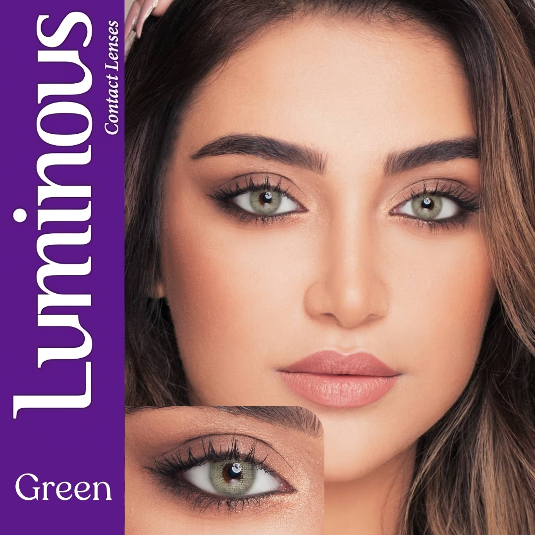 Picture of New Lumi.nous Green Color Contact Lens With Regular Kit Box For Men & Women. 1 Pair Luminous Color Contact Lens For Eye Makeup and Cosmetics. Luminous Color Contact Lens. #luminous