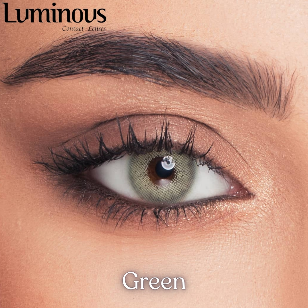 Picture of New Lumi.nous Green Color Contact Lens With Regular Kit Box For Men & Women. 1 Pair Luminous Color Contact Lens For Eye Makeup and Cosmetics. Luminous Color Contact Lens. #luminous