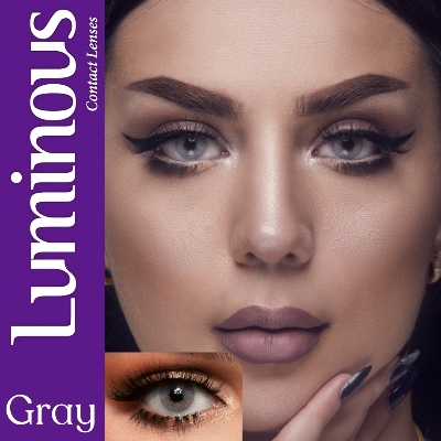 Picture of New Luminous Gray Color Contact Lens With Regular Kit Box For Men and Women. 1 Pair Luminous Color Contact Lens For Eye Makeup and Cosmetics. Luminous Color Contact Lens. #luminousgray