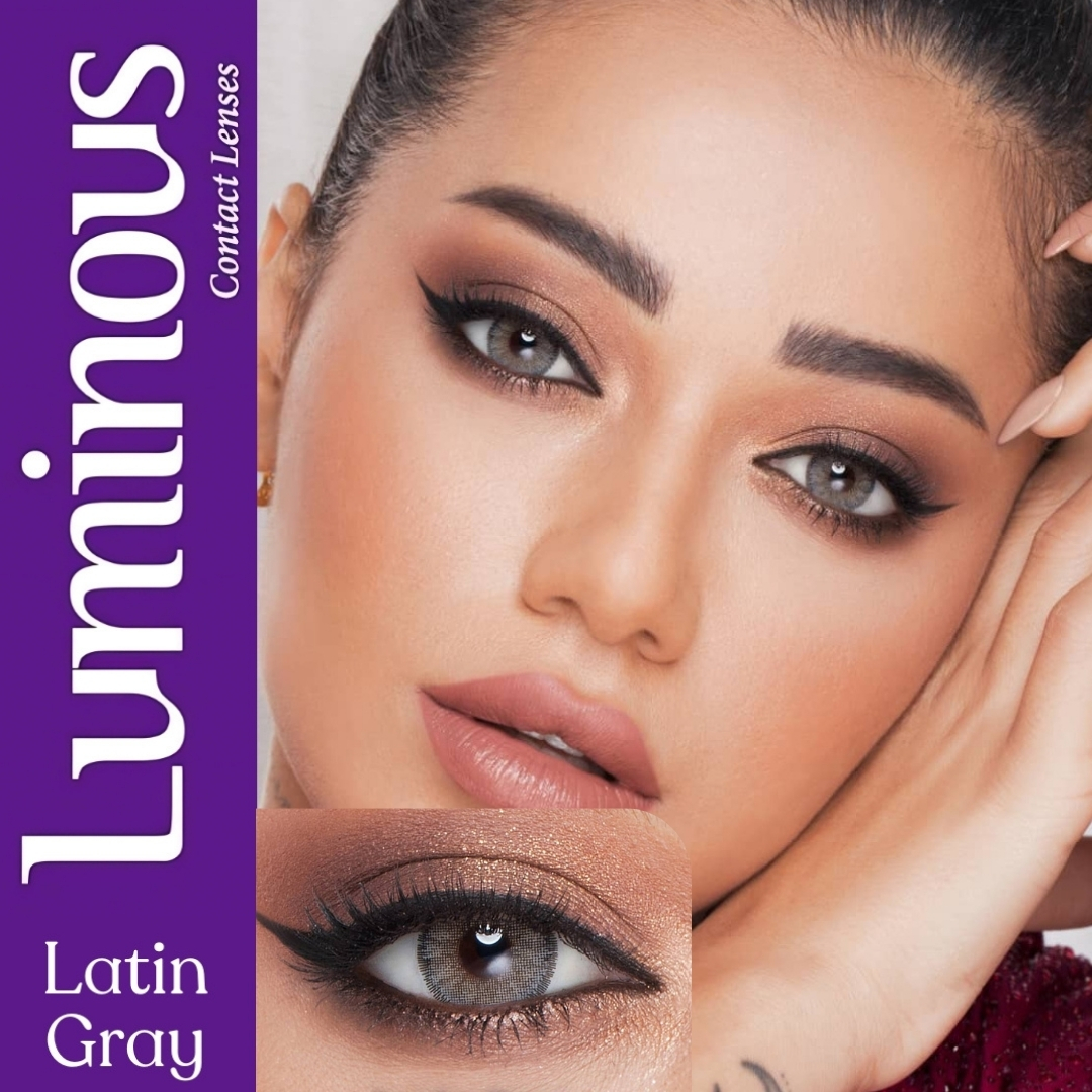 Picture of New Luminous Latin Gray Color Contact Lens With Regular Kit Box For Men and Women. 1 Pair Luminous Color Contact Lens For Eye Makeup and Cosmetics. Luminous Color Contact Lens. #latingray