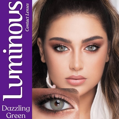 Picture of New Luminous Dazzling Green Color Contact Lens With Regular Kit Box For Men and Women. 1 Pair Luminous Color Contact Lens For Eye Makeup and Cosmetics. Luminous Color Contact Lens. #DazzlingGreen