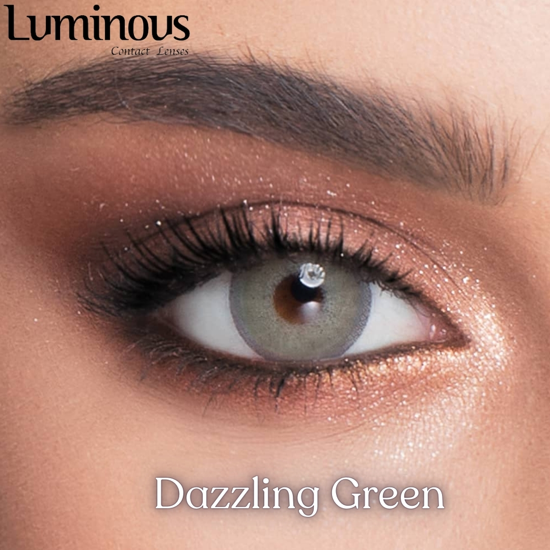 Picture of New Luminous Dazzling Green Color Contact Lens With Regular Kit Box For Men and Women. 1 Pair Luminous Color Contact Lens For Eye Makeup and Cosmetics. Luminous Color Contact Lens. #DazzlingGreen