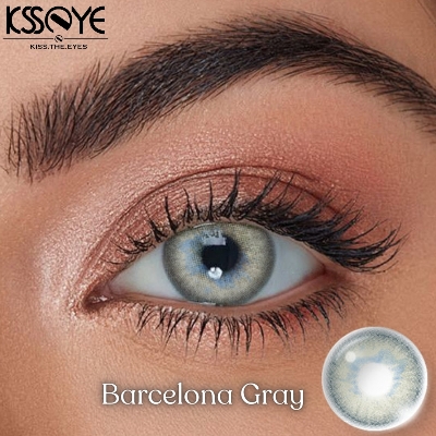 Picture of New Ksseye Barcelona Gray Color Contact Lens With Regular Kit Box For Men and Women. 1 Pair Ksseye Color Contact Lens For Eye Makeup and Cosmetics.Ksseye Barcelona Series. #barcelona