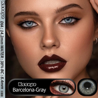 Picture of New Ksseye Barcelona Gray Color Contact Lens With Regular Kit Box For Men and Women. 1 Pair Ksseye Color Contact Lens For Eye Makeup and Cosmetics.Ksseye Barcelona Series. #barcelona