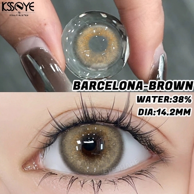 Picture of New Ksseye Barcelona Brown Color Contact Lens With Regular Kit Box For Men and Women. 1 Pair Ksseye Color Contact Lens For Eye Makeup and Cosmetics.Ksseye Barcelona Series. #barcelona
