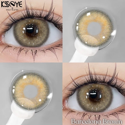 Picture of New Ksseye Barcelona Brown Color Contact Lens With Regular Kit Box For Men and Women. 1 Pair Ksseye Color Contact Lens For Eye Makeup and Cosmetics.Ksseye Barcelona Series. #barcelona