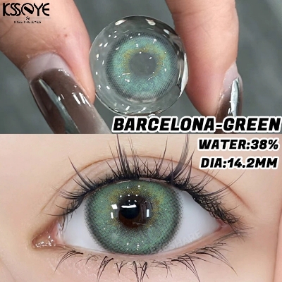 Picture of New Ksseye Barcelona Green Color Contact Lens With Regular Kit Box For Men and Women. 1 Pair Ksseye Color Contact Lens For Eye Makeup and Cosmetics.Ksseye Barcelona Series. #barcelona