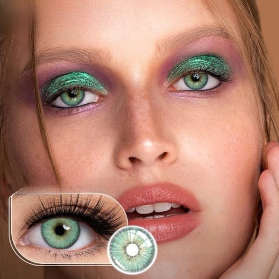 Picture of New Estonia Green Color Contact Lens With Regular Kit Box For Men and Women. 1 Pair Color Contact Lens For Eye Makeup and Cosmetics.Estonia Series. #estonia