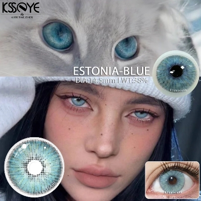 Picture of New Ksseye Estonia Blue Color Contact Lens With Regular Kit Box For Men and Women. 1 Pair Ksseye Color Contact Lens For Eye Makeup and Cosmetics.Ksseye Estonia Series. #estonia