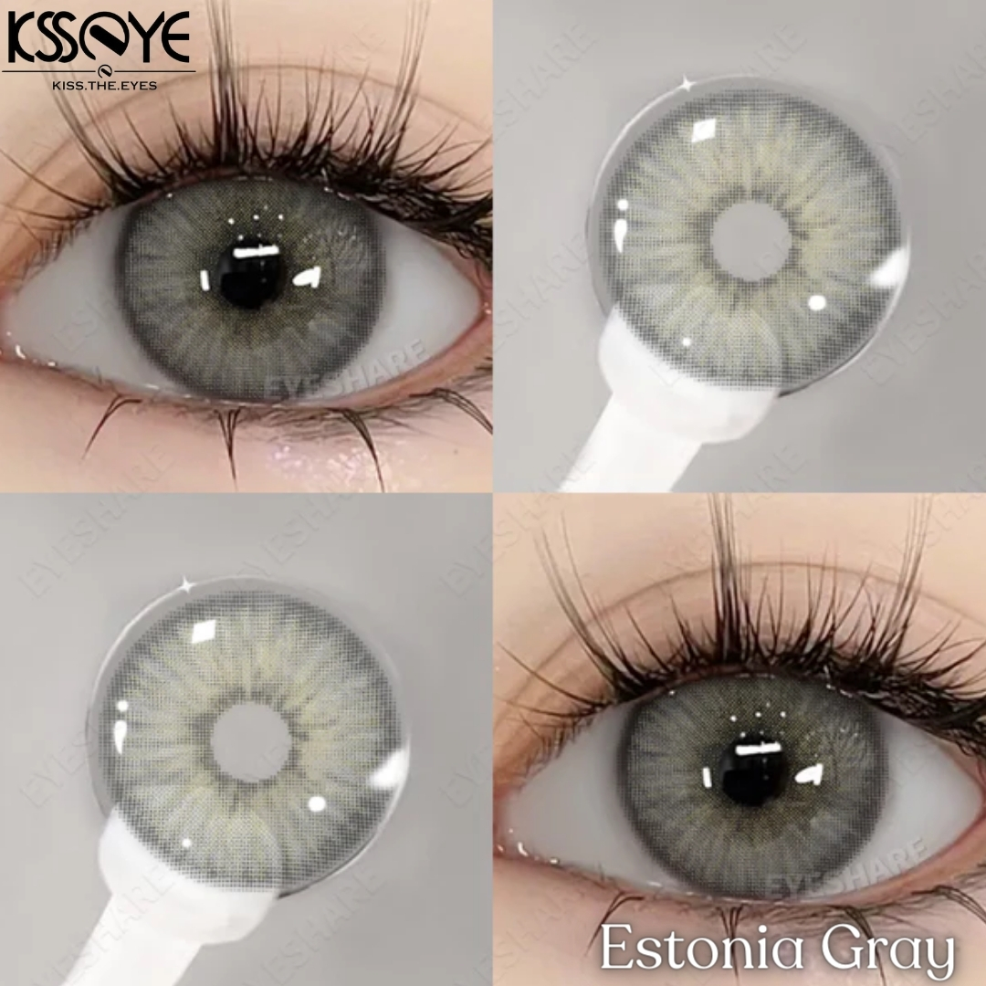 Picture of New Estonia Gray Color Contact Lens With Regular Kit Box For Men and Women. 1 Pair Ksseye Color Contact Lens For Eye Makeup and Cosmetics.Estonia Series. #estonia