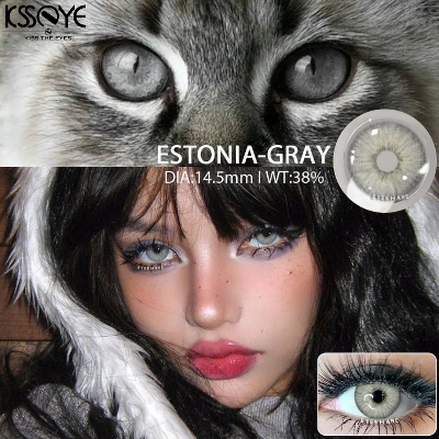 Picture of New Estonia Gray Color Contact Lens With Regular Kit Box For Men and Women. 1 Pair Ksseye Color Contact Lens For Eye Makeup and Cosmetics.Estonia Series. #estonia