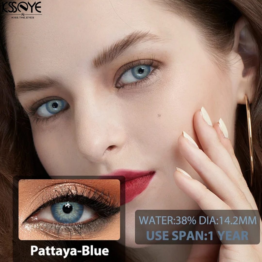 Picture of KSSEYE Pattaya Seies Color Contact Lens, With Solution & Travel kit box(Tweezers & Applicator).1 Pair Ksseye with lens accessorise (Solution & Travel Kit Box)Color Contact Lens For Eye Makeup and Cosmetics.Ksseye Pattaya Series. #pattaya
