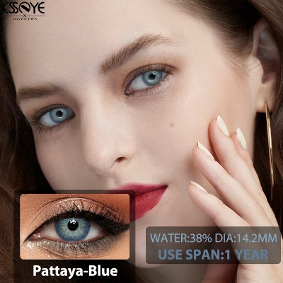 Picture of KSSEYE Pattaya Seies Color Contact Lens, With Solution & Travel kit box(Tweezers & Applicator).1 Pair Ksseye with lens accessorise (Solution & Travel Kit Box)Color Contact Lens For Eye Makeup and Cosmetics.Ksseye Pattaya Series. #pattaya