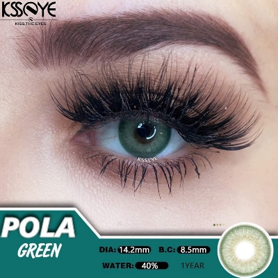 Picture of New Ksseye Siam/Pola Green Color Contact Lens With Regular Kit Box For Men And Women. 1 Pair Ksseye Color Contact Lens For Eye Makeup Cosmetics. Ksseye Pola Series. #pola