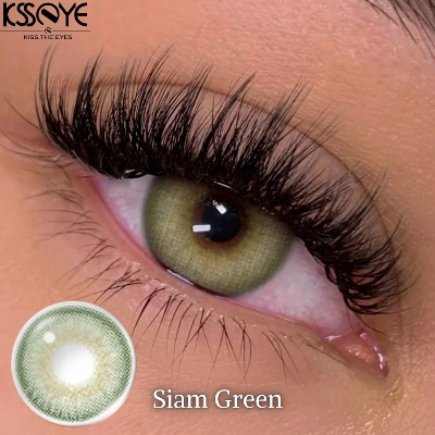 Picture of New Ksseye Siam/Pola Green Color Contact Lens With Regular Kit Box For Men And Women. 1 Pair Ksseye Color Contact Lens For Eye Makeup Cosmetics. Ksseye Pola Series. #pola