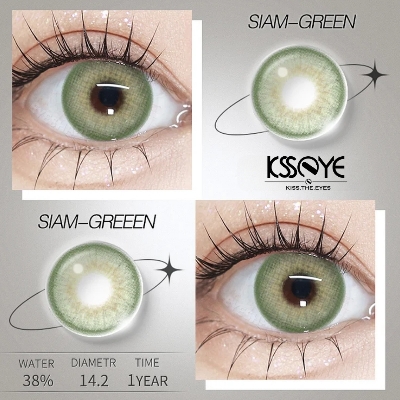 Picture of New Ksseye Siam/Pola Green Color Contact Lens With Regular Kit Box For Men And Women. 1 Pair Ksseye Color Contact Lens For Eye Makeup Cosmetics. Ksseye Pola Series. #pola