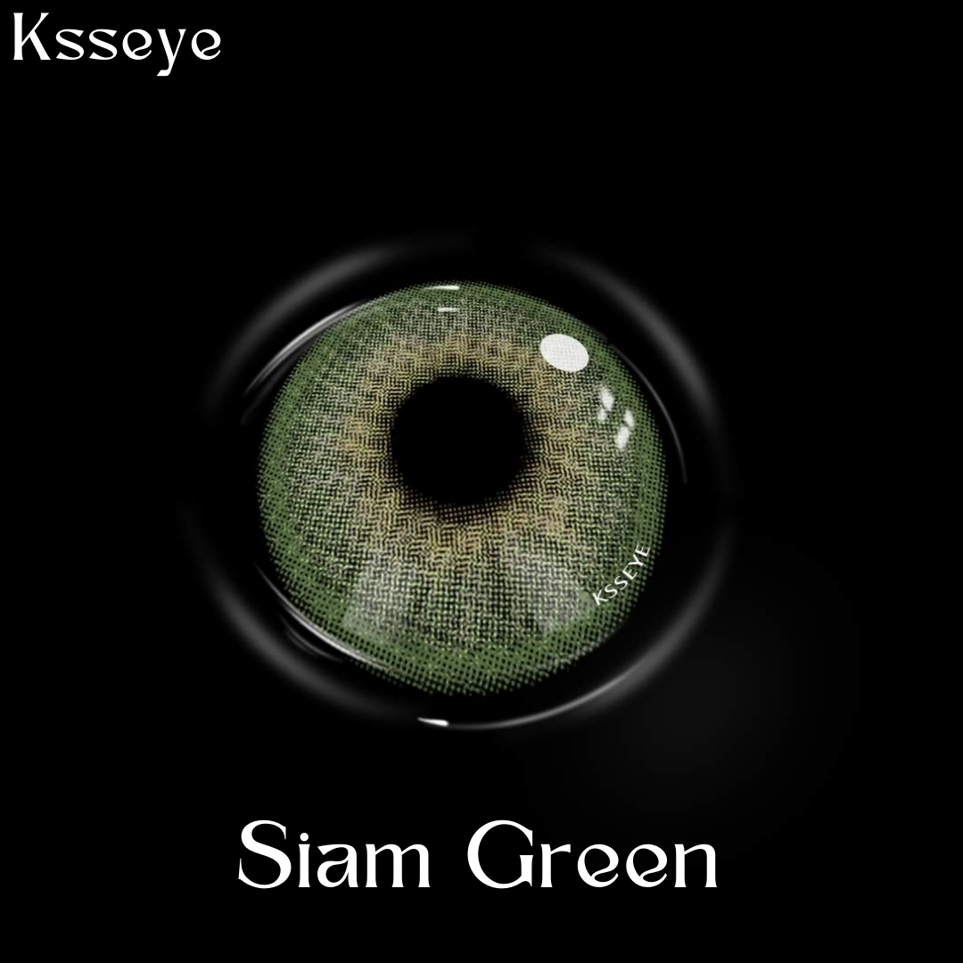 Picture of New Ksseye Siam/Pola Green Color Contact Lens With Regular Kit Box For Men And Women. 1 Pair Ksseye Color Contact Lens For Eye Makeup Cosmetics. Ksseye Pola Series. #pola