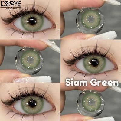 Picture of New Ksseye Siam/Pola Green Color Contact Lens With Regular Kit Box For Men And Women. 1 Pair Ksseye Color Contact Lens For Eye Makeup Cosmetics. Ksseye Pola Series. #pola