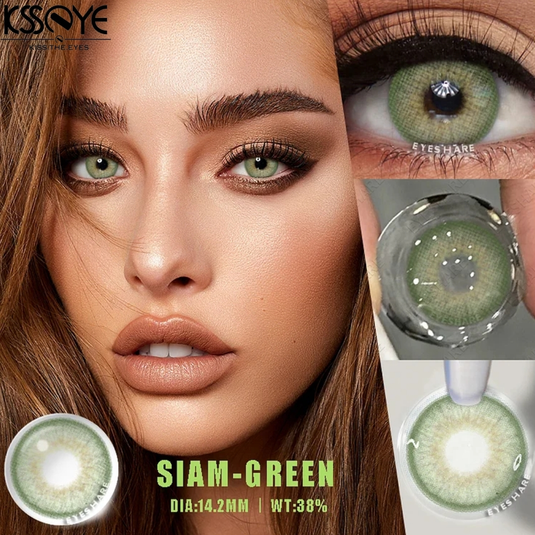 Picture of New Ksseye Siam/Pola Green Color Contact Lens With Regular Kit Box For Men And Women. 1 Pair Ksseye Color Contact Lens For Eye Makeup Cosmetics. Ksseye Pola Series. #pola