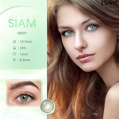 Picture of New Ksseye Siam/Pola Green Color Contact Lens With Regular Kit Box For Men And Women. 1 Pair Ksseye Color Contact Lens For Eye Makeup Cosmetics. Ksseye Pola Series. #pola