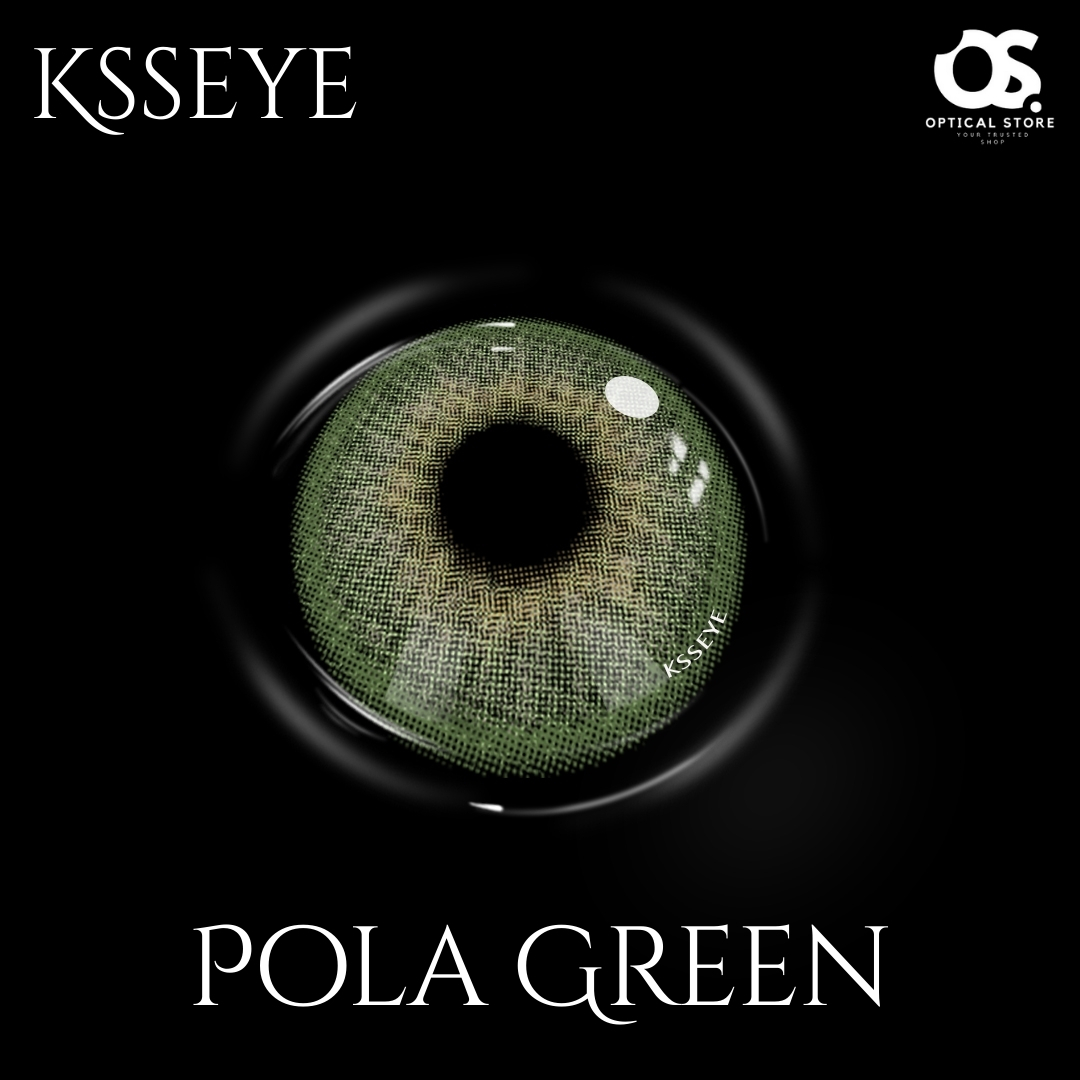 Picture of New Ksseye Siam/Pola Green Color Contact Lens With Regular Kit Box For Men And Women. 1 Pair Ksseye Color Contact Lens For Eye Makeup Cosmetics. Ksseye Pola Series. #pola