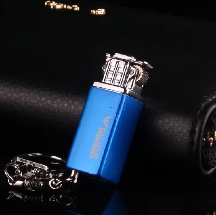 Picture of Mini Butane Gas Lighter Keychain Open Flame Inflatable Creative Hanging Lighter