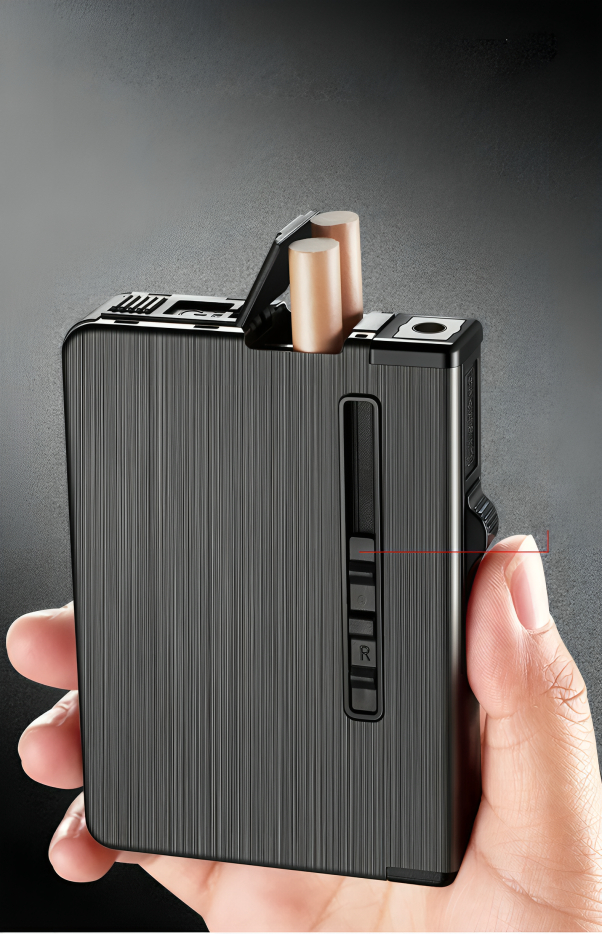 Picture of NEW 10 Pieces Metal Automatic Butane Gas Lighter Portable Red Flame Windproof Lighter