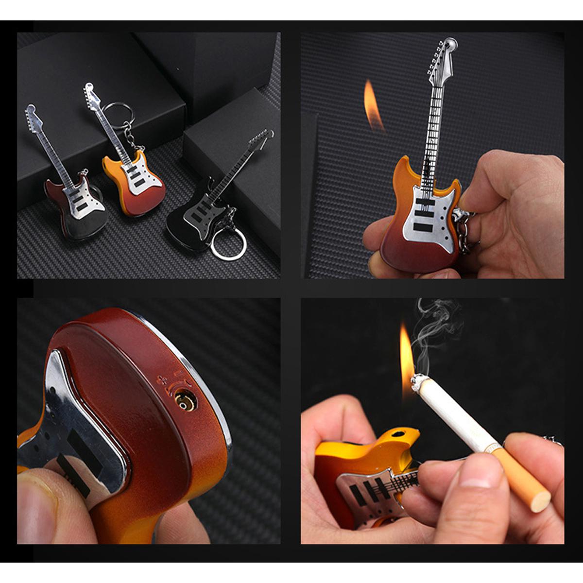 Picture of Metal Novelty Guitar Lighter Men'S Gift Mini Cute Candle Windproof Custom Torch Candle Butane Lighter