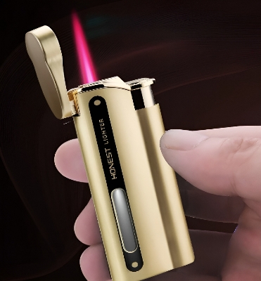 Picture of New Jet Torch Lighter Turbo Metal Lighter Visible Gas Window Lighter Gadgets