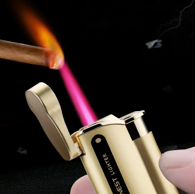 Picture of New Jet Torch Lighter Turbo Metal Lighter Visible Gas Window Lighter Gadgets