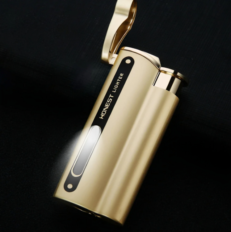 Picture of New Jet Torch Lighter Turbo Metal Lighter Visible Gas Window Lighter Gadgets