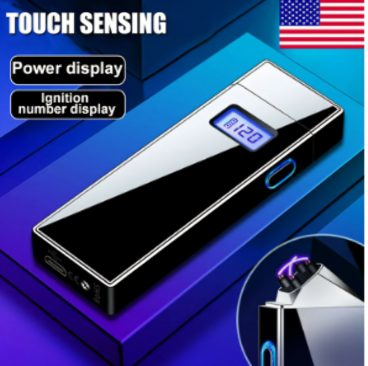 Picture of Dual Arc Electric Lighter Led Display Plasma Windproof Usb Rechargeable Lighters
