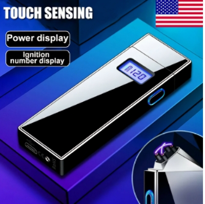 Picture of Dual Arc Electric Lighter Led Display Plasma Windproof Usb Rechargeable Lighters