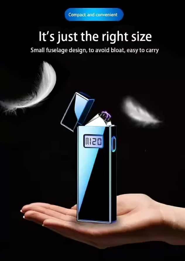 Picture of Dual Arc Electric Lighter Led Display Plasma Windproof Usb Rechargeable Lighters