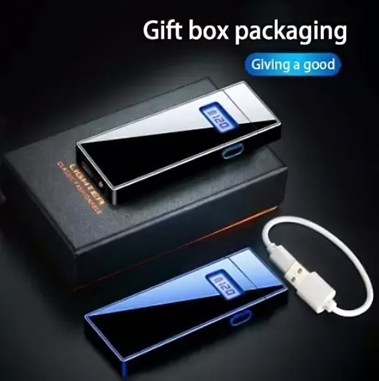 Picture of Dual Arc Electric Lighter Led Display Plasma Windproof Usb Rechargeable Lighters