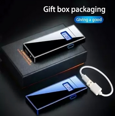 Picture of Dual Arc Electric Lighter Led Display Plasma Windproof Usb Rechargeable Lighters