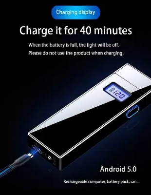 Picture of Dual Arc Electric Lighter Led Display Plasma Windproof Usb Rechargeable Lighters