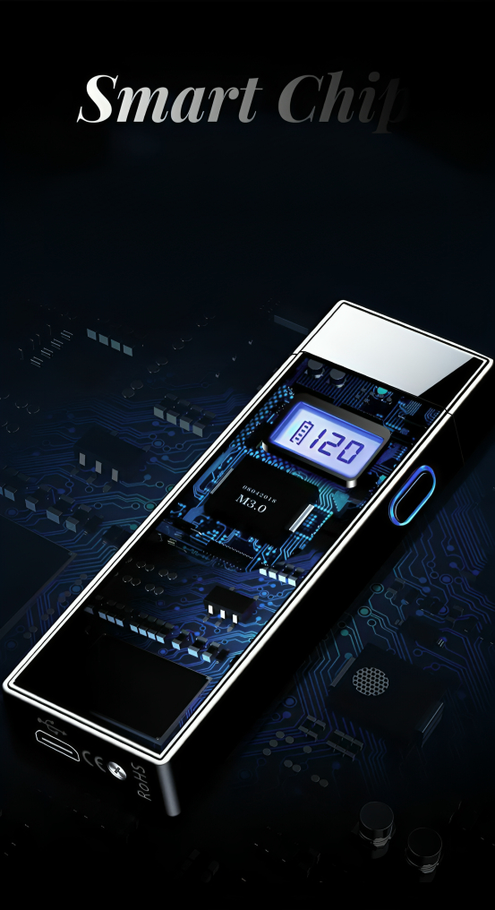 Picture of Dual Arc Electric Lighter Led Display Plasma Windproof Usb Rechargeable Lighters