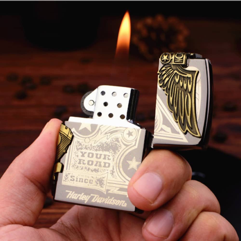Picture of 3D Harley Davidson Look Windproof Zippo Style Gas Lighter