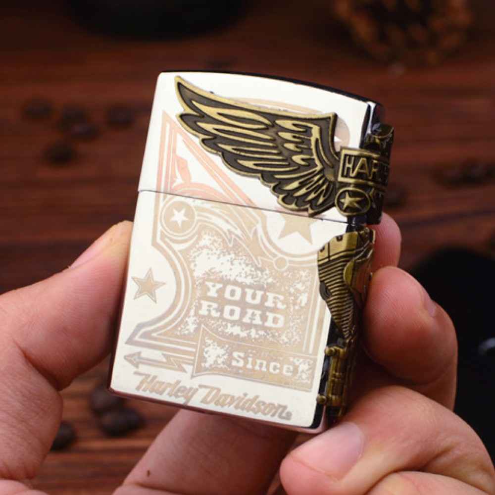 Picture of 3D Harley Davidson Look Windproof Zippo Style Gas Lighter
