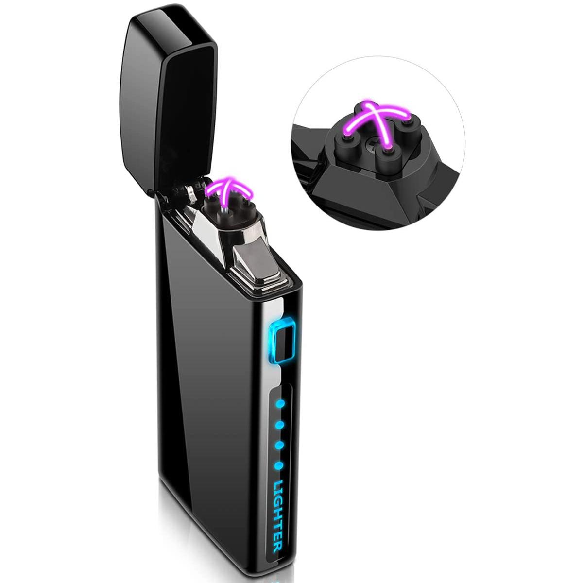Picture of Dual Arc Flameless Electronic Rechargeable Electric Lighter With Led Power Display