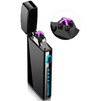 Picture of Dual Arc Flameless Electronic Rechargeable Electric Lighter With Led Power Display