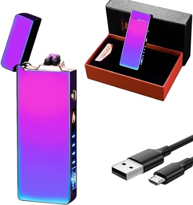 Picture of Dual Arc Flameless Electronic Rechargeable Electric Lighter With Led Power Display