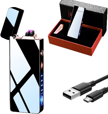 Picture of Dual Arc Flameless Electronic Rechargeable Electric Lighter With Led Power Display