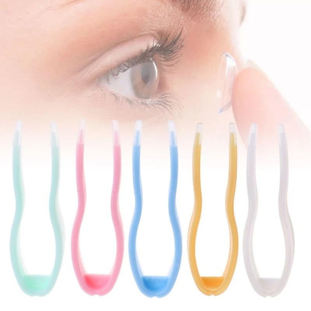 Picture of New Portable Contact (2pcs) Lens Applicator nserter Tool Kit Tweezers IContact Lens Remover and wear Helper Case #lenskit