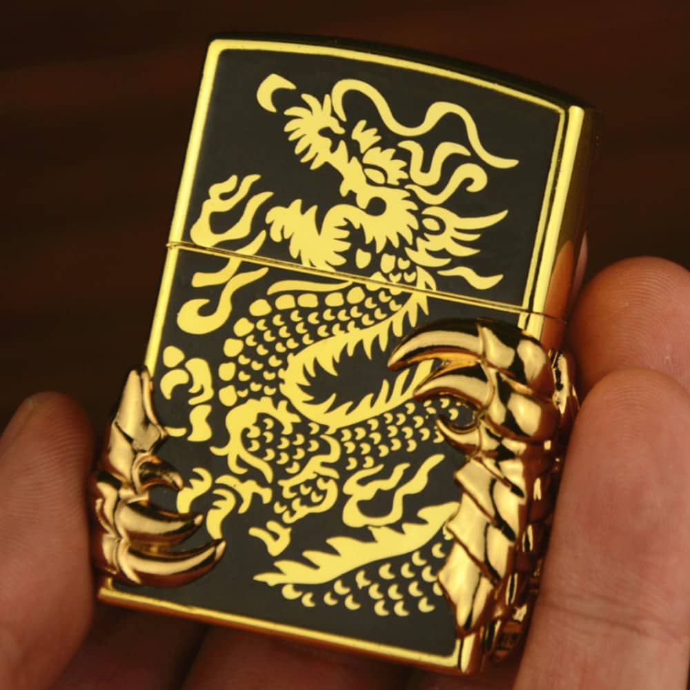 Picture of The New Dragon Open Flame Windproof gas Lighter Metal