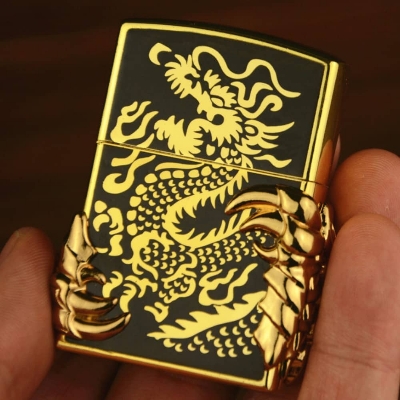 Picture of The New Dragon Open Flame Windproof gas Lighter Metal