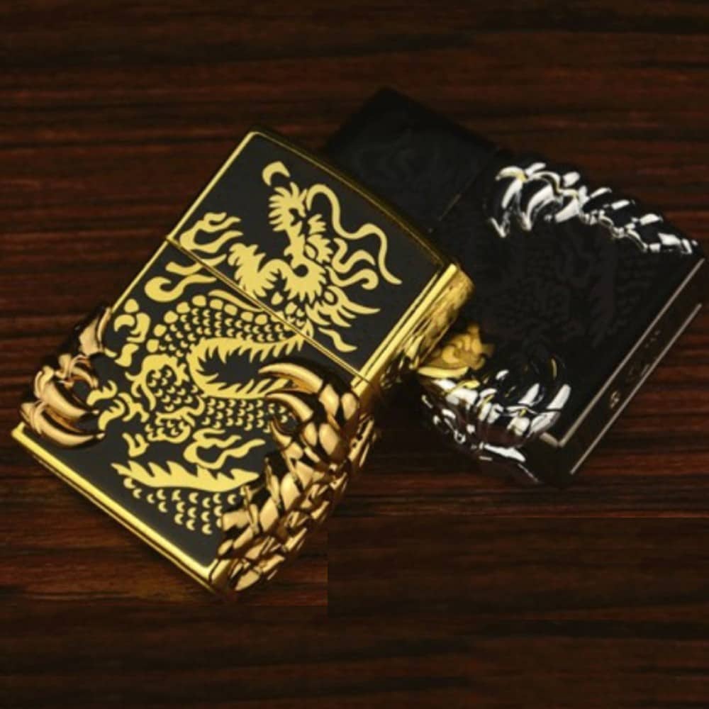 Picture of The New Dragon Open Flame Windproof gas Lighter Metal