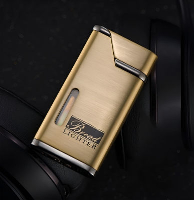 Picture of Broad Red Flame Windproof butane Lighter metal body